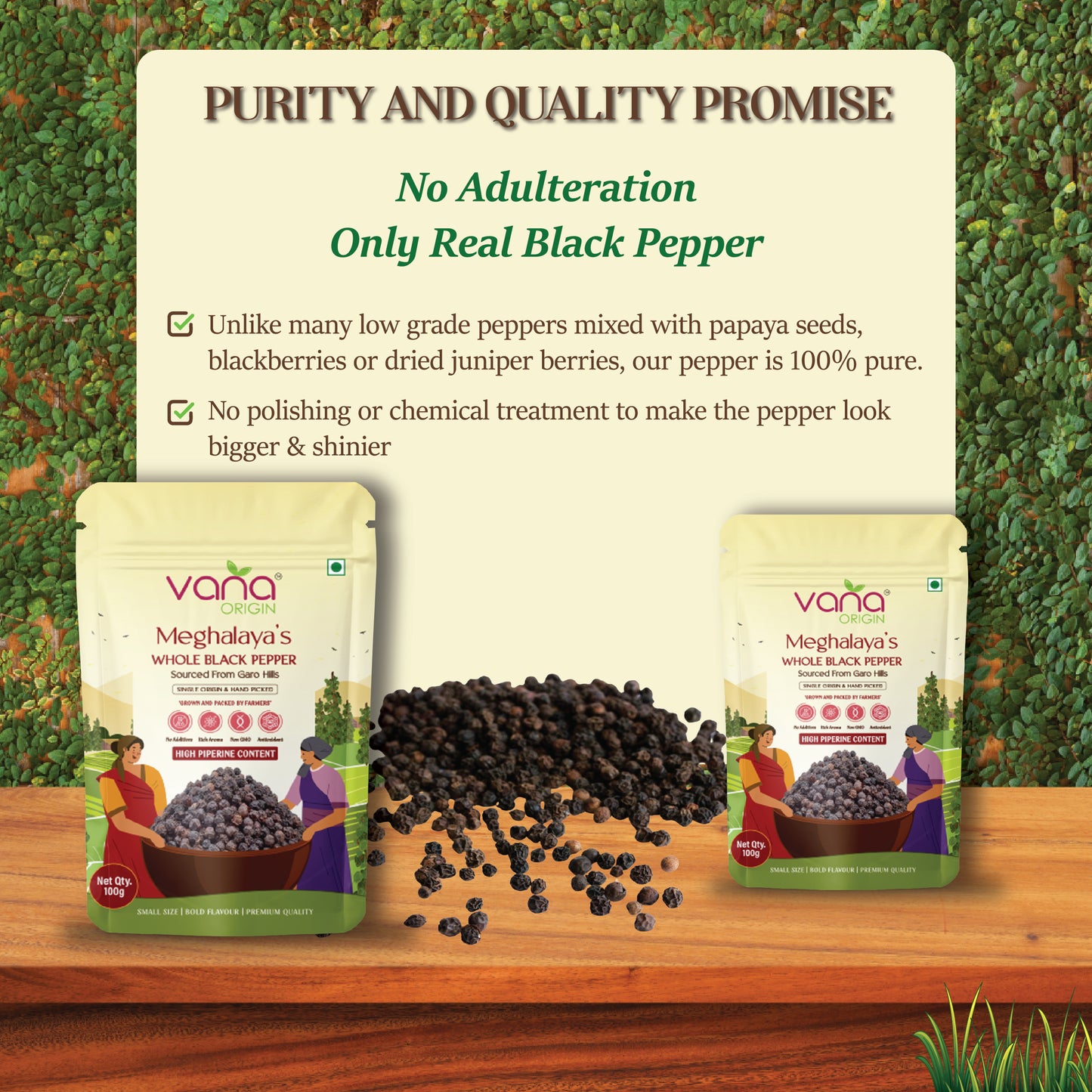 Vana Meghalaya's Whole Black Pepper pure