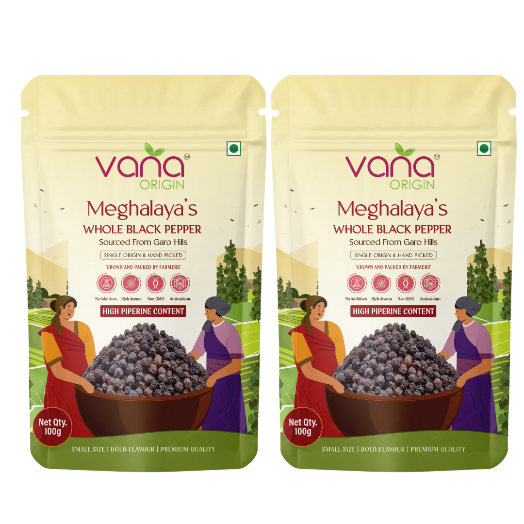 Vana Origin Meghalaya's Whole Black Pepper 200gm