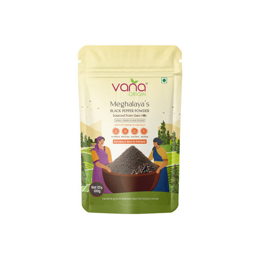 Meghalaya's Black Pepper Powder – Sourced from Garo Hills (100g)