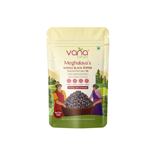 Meghalaya's Whole Black Pepper – Sourced from Garo Hills (100g)