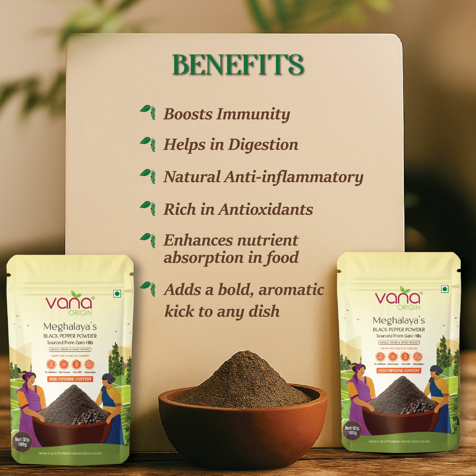 pure black pepper powder 100gm