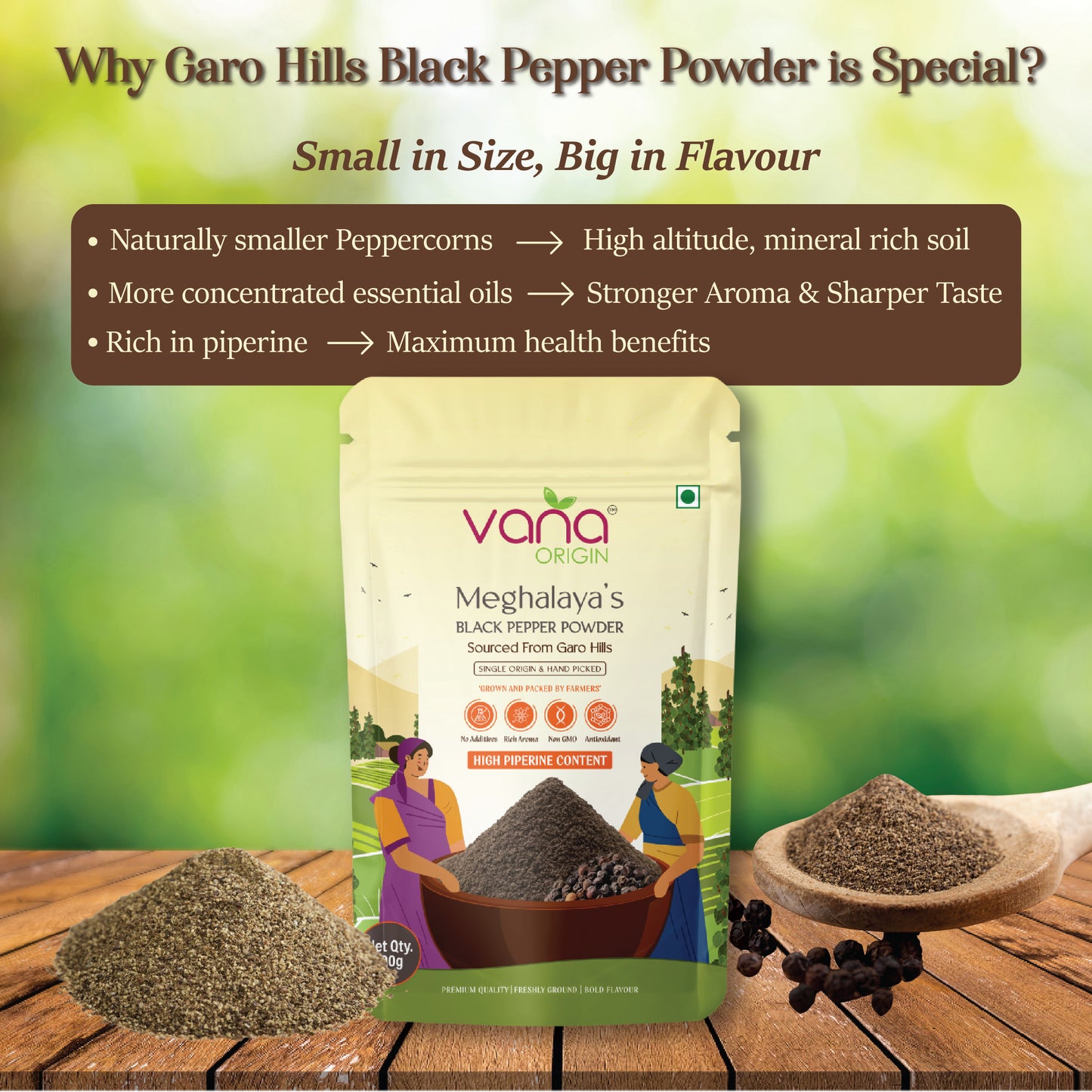 unadulterated black pepper powder 100gm