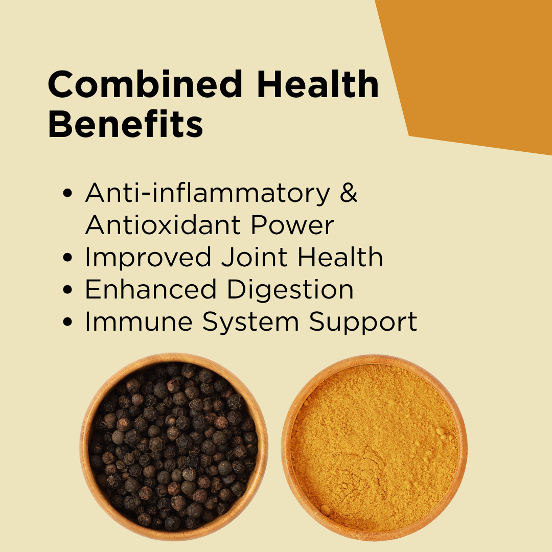 Health benefits of black pepper and turmeric 