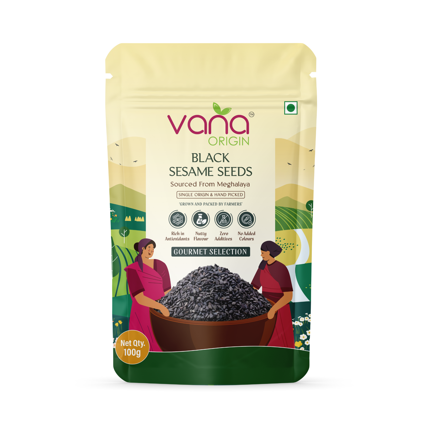 vana origin black sesame seeds 100gm